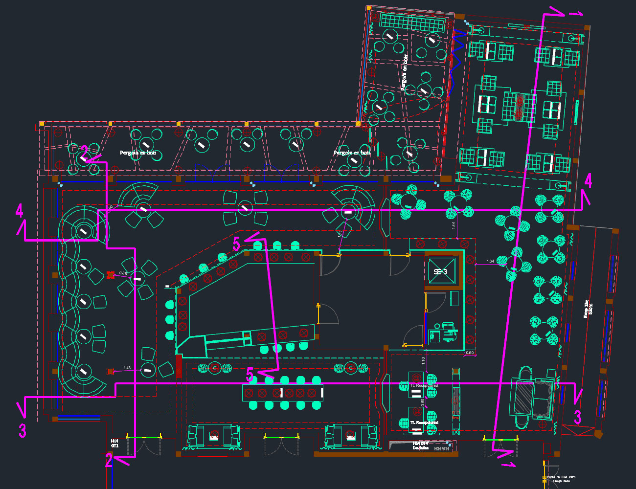 beach hotel saidia lobby bar blueprint dark